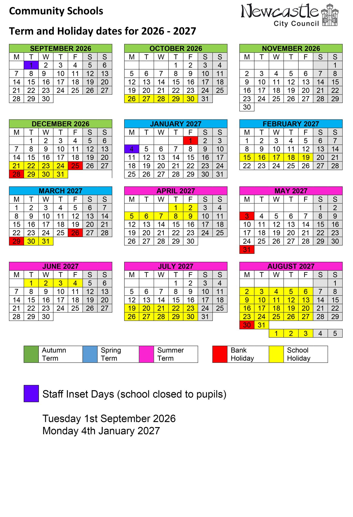 2026 27 Community School Term Calendar WEBSITE